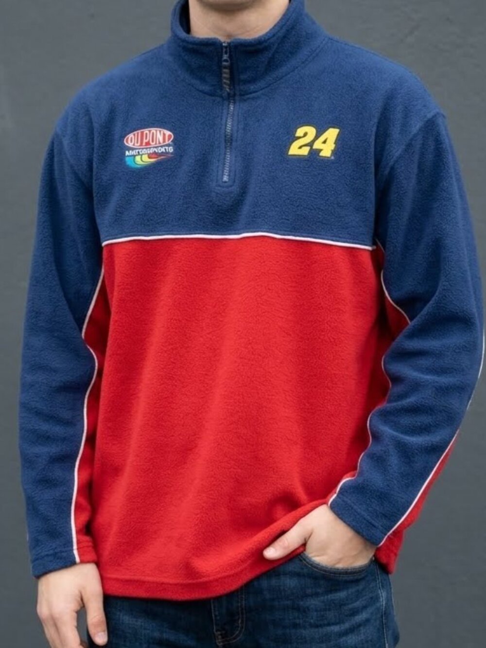 Vintage Winners Circle Jeff Gordon NASCAR Fleece Zip Pullover Jacket Men's XL